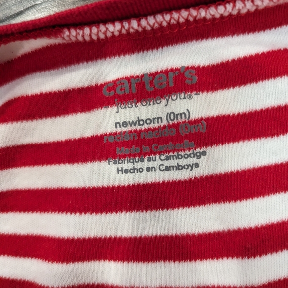 Carter's Newborn Christmas Pajamas Santa Hat Set Sleep & Play Baby Infant Unisex - Picture 2 of 4